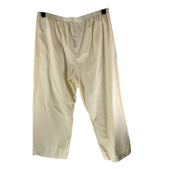 J Crew Cotton Poplin Pajama Pant In Stripe Yellow White XL - Picture 2 of 5